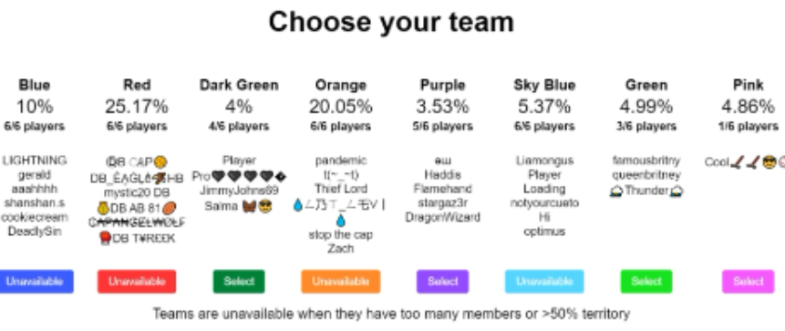 Choose your team
